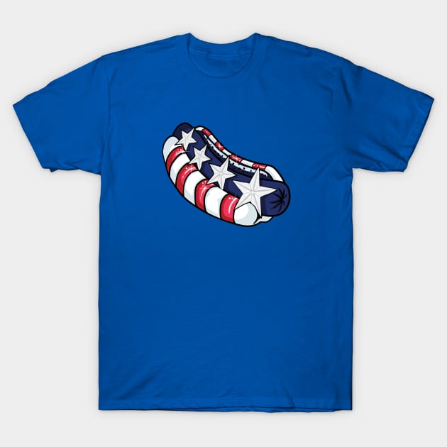 Hot Dog USA Flag Stars Stripes T-Shirt by Print Cartel